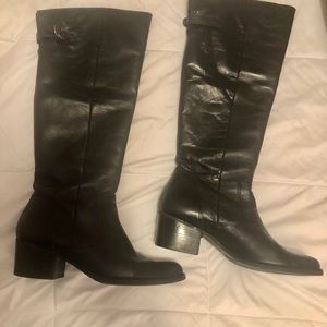 Women’s black leather boots